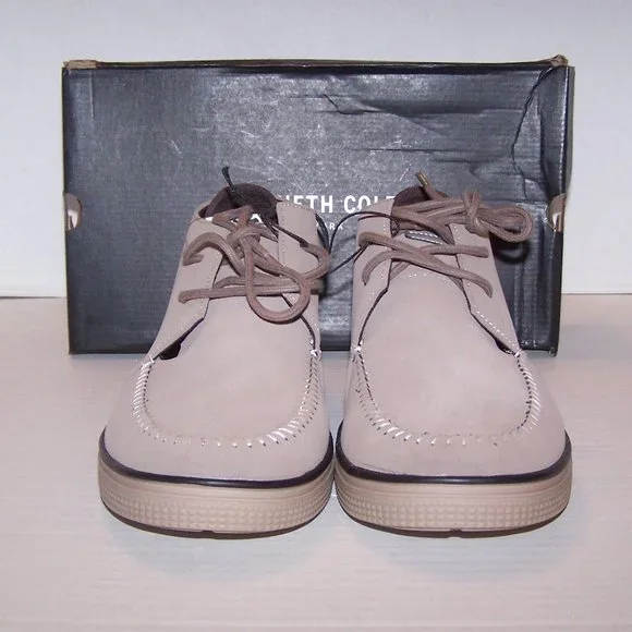 NEW MEN'S KENNETH COLE SHORE BROWN CASUAL FAUX SUEDE SHOES. - Picture 4 of 9